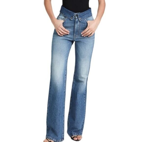 SER.O.YA Valerie Foldover High Rise Wide Leg Jean - Picture 1 of 12